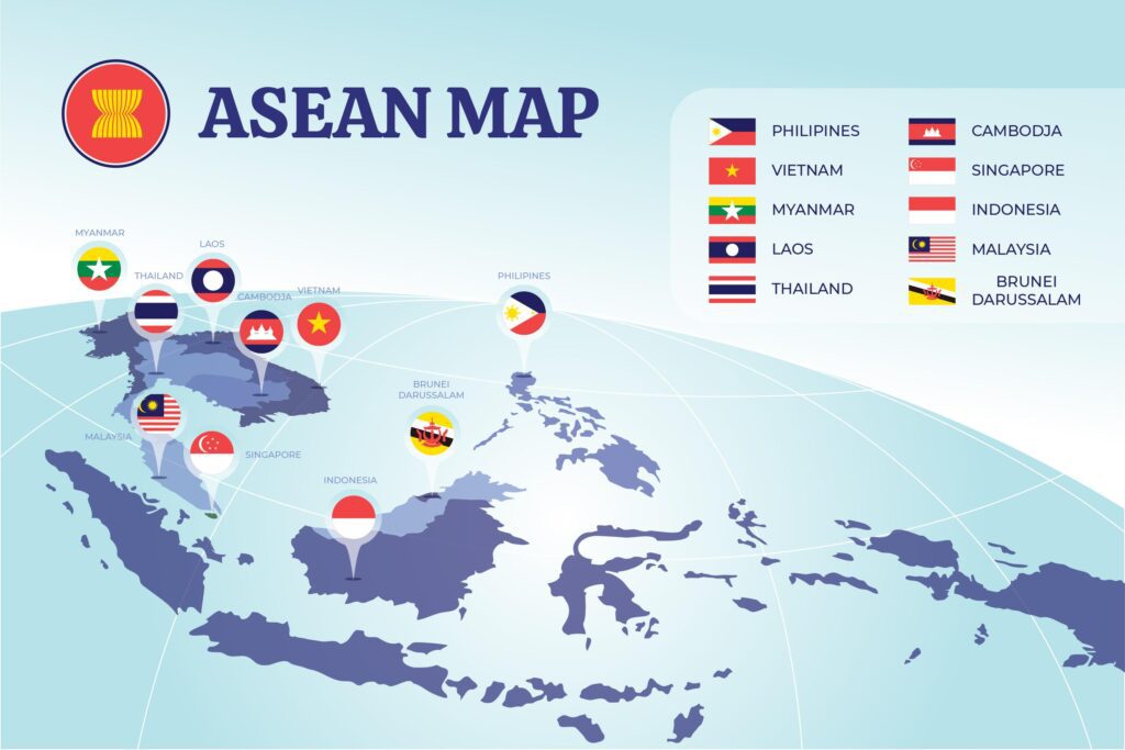 Asean map of nations - how asean's quiet doctrine is shown.