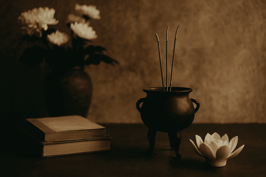 Hình ảnh trầm mặc gợi nét chữ lễ nghi truyền thống Việt Nam