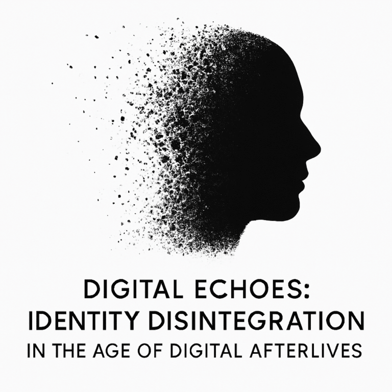 Minimalist abstract image representing digital identity disintegration, used as the cover for VietFuturus’ lead magnet Digital Echoes.