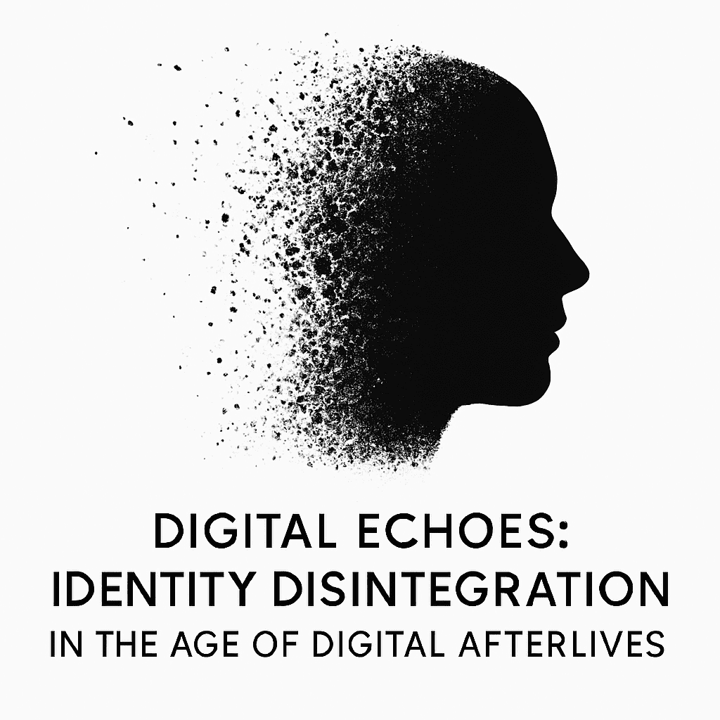 Minimalist abstract image representing digital identity disintegration, used as the cover for VietFuturus’ lead magnet Digital Echoes.