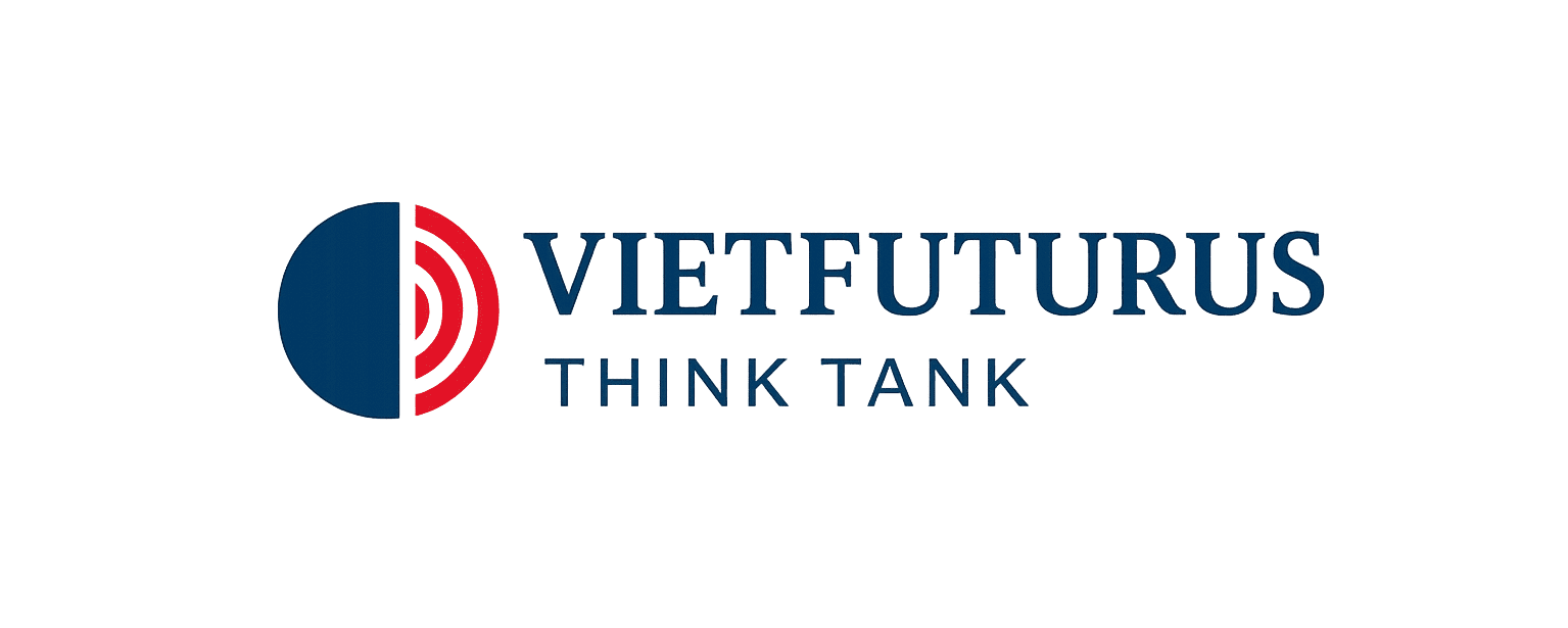 VietFuturus Think Tank logo with blue and red signal symbol on transparent background